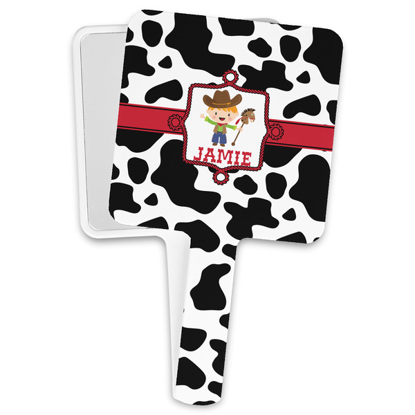 Custom Cowprint w/Cowboy Hand Mirror (Personalized)