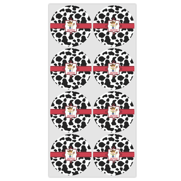 Cowprint w/Cowboy Icing Circle - Medium - Set of 8