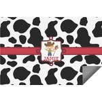 Cowprint w/Cowboy Indoor / Outdoor Rug - 6'x8' w/ Name or Text