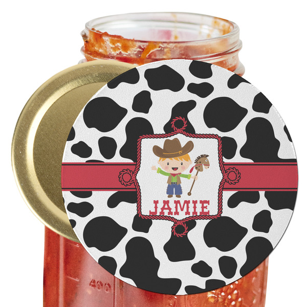 Custom Cowprint w/Cowboy Jar Opener (Personalized)