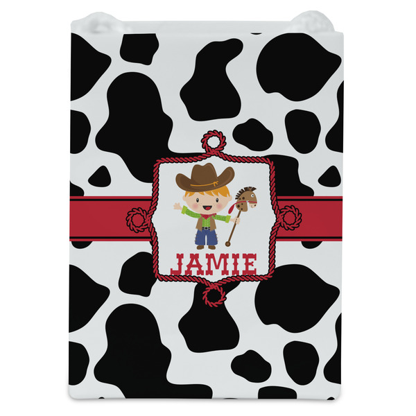 Cowprint w/Cowboy Jewelry Gift Bag - Gloss - Front