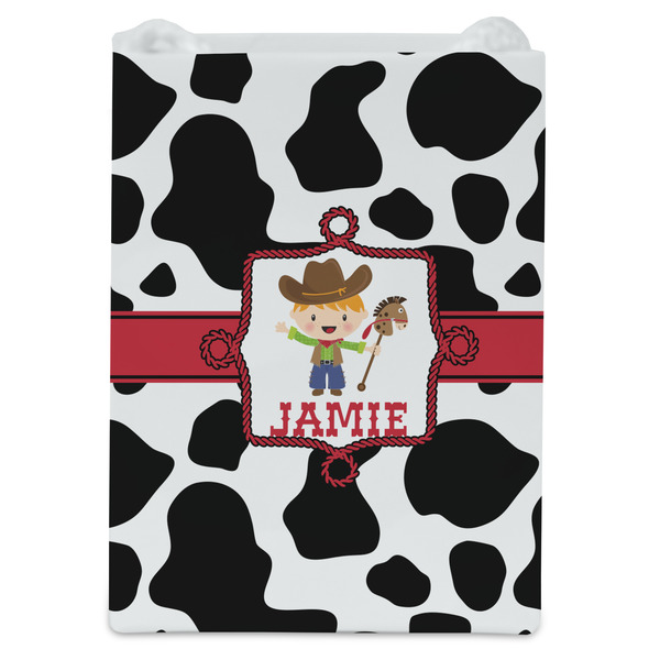 Cowprint w/Cowboy Jewelry Gift Bag - Matte - Front