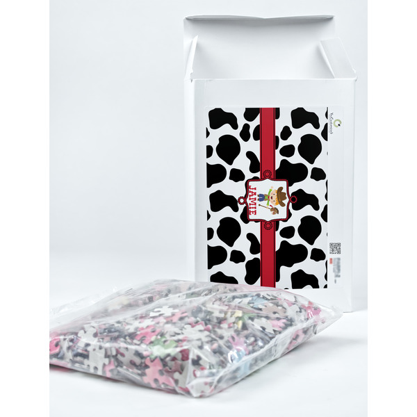 Cowprint w/Cowboy Jigsaw Puzzle 1014 Piece - Box