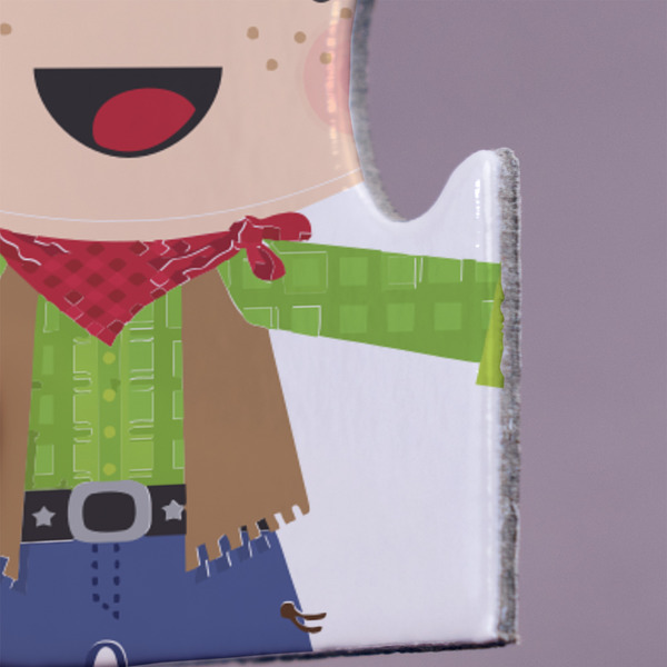 Cowprint w/Cowboy Jigsaw Puzzle 30 Piece  - Close Up