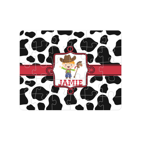 Custom Cowprint w/Cowboy Jigsaw Puzzles (Personalized)