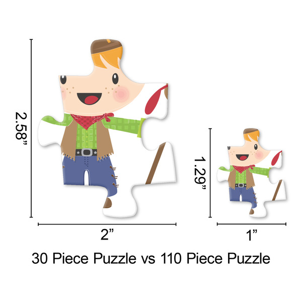 Cowprint w/Cowboy Jigsaw Puzzle - Piece Comparison