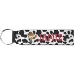 Cowprint w/Cowboy Neoprene Keychain Fob (Personalized)
