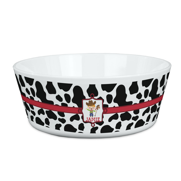 Custom Cowprint w/Cowboy Kid's Bowl (Personalized)