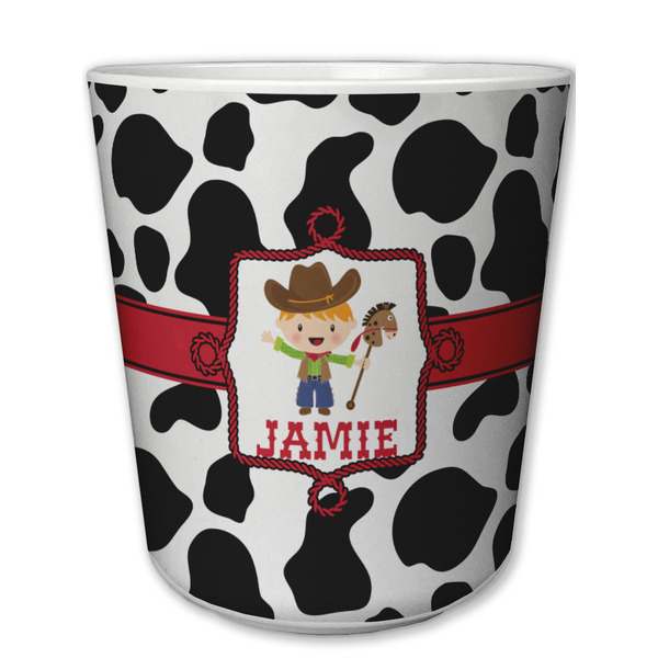 Custom Cowprint w/Cowboy Plastic Tumbler 6oz (Personalized)