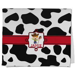 Cowprint w/Cowboy Kitchen Towel - Poly Cotton w/ Name or Text