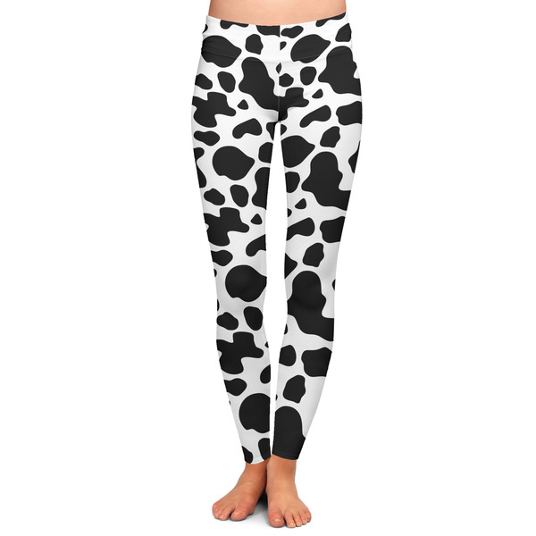 Custom Cowprint w/Cowboy Ladies Leggings - Extra Small