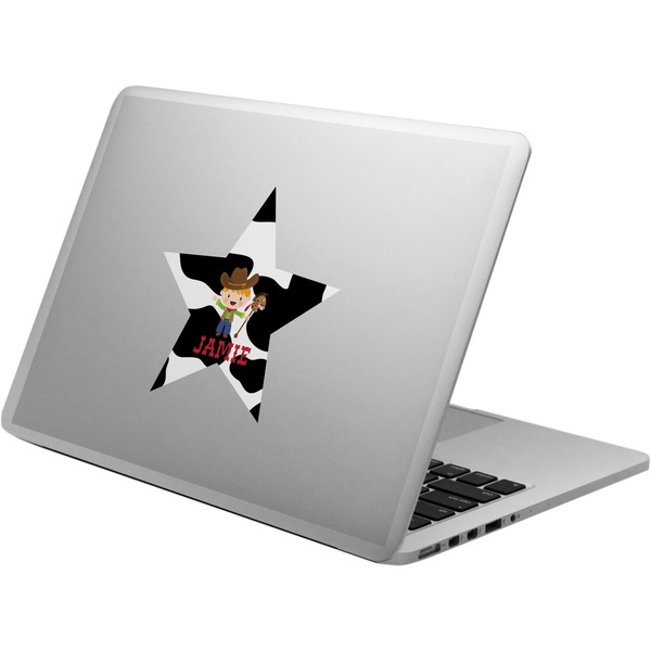 Custom Cowprint w/Cowboy Laptop Decal (Personalized)