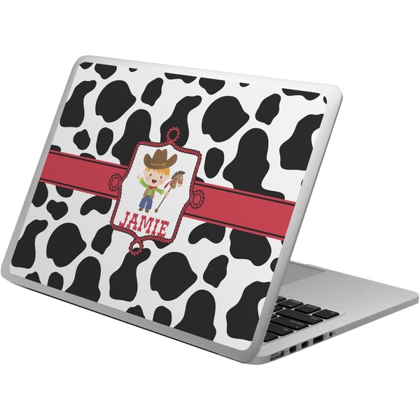 Custom Cowprint w/Cowboy Laptop Skin - Custom Sized (Personalized)