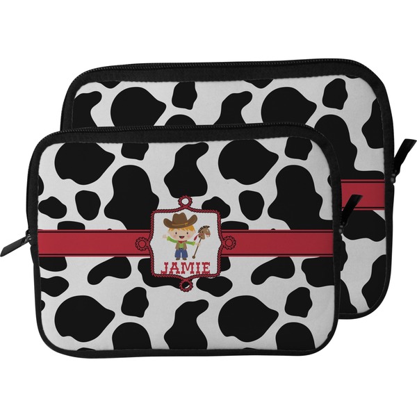 Cowprint w/Cowboy Laptop Sleeve (Size Comparison)