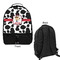 Cowprint w/Cowboy Large Backpack - Black - Front & Back View
