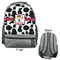 Cowprint w/Cowboy Large Backpack - Gray - Front & Back View