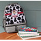 Cowprint w/Cowboy Large Backpack - Gray - On Desk