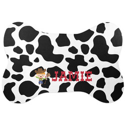 Cowprint w/Cowboy Bone Shaped Dog Food Mat (Personalized)