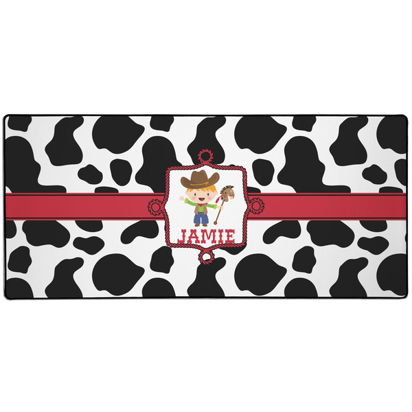 Custom Cowprint w/Cowboy 3XL Gaming Mouse Pad - 35" x 16" (Personalized)