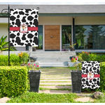 Cowprint w/Cowboy Large Garden Flag - Single Sided (Personalized)