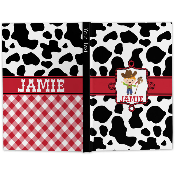 Cowprint w/Cowboy Large Hard Cover Journal - Apvl