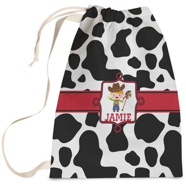 Custom Cowprint w/Cowboy Laundry Bag (Personalized)