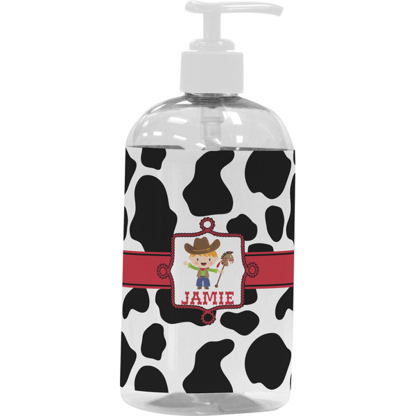 Cowprint w/Cowboy Large Liquid Dispenser (16 oz) - White