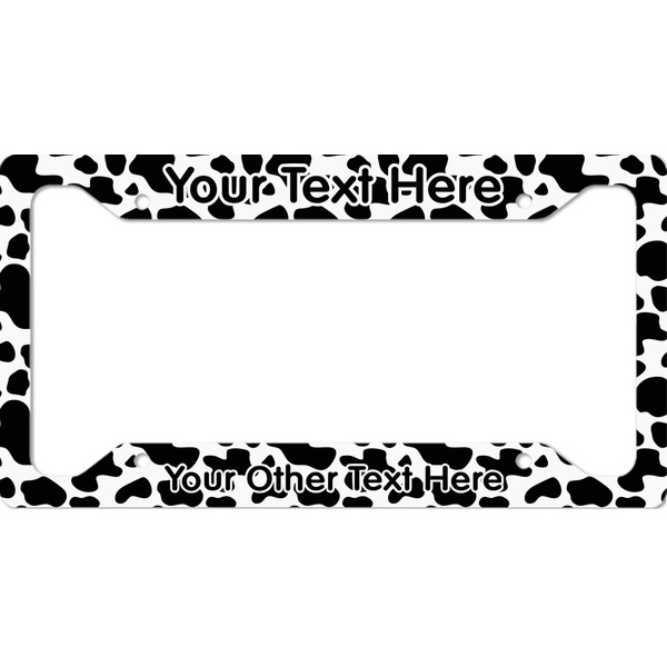 Custom Cowprint w/Cowboy License Plate Frame (Personalized)