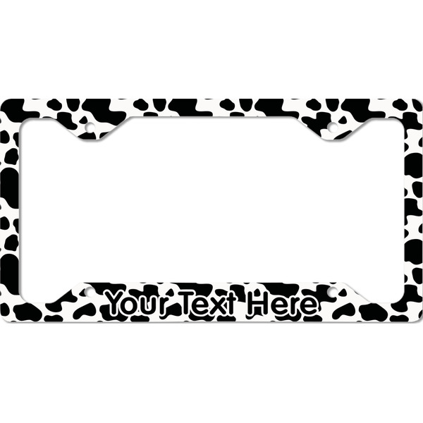 Custom Cowprint w/Cowboy License Plate Frame - Style C (Personalized)