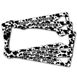 Cowprint w/Cowboy License Plate Frame (Personalized)