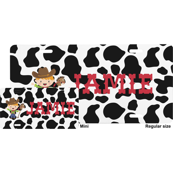 Cowprint w/Cowboy License Plate (Sizes)