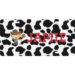 Cowprint w/Cowboy Front License Plate (Personalized)