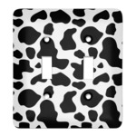 Cowprint w/Cowboy Light Switch Cover (2 Toggle Plate)