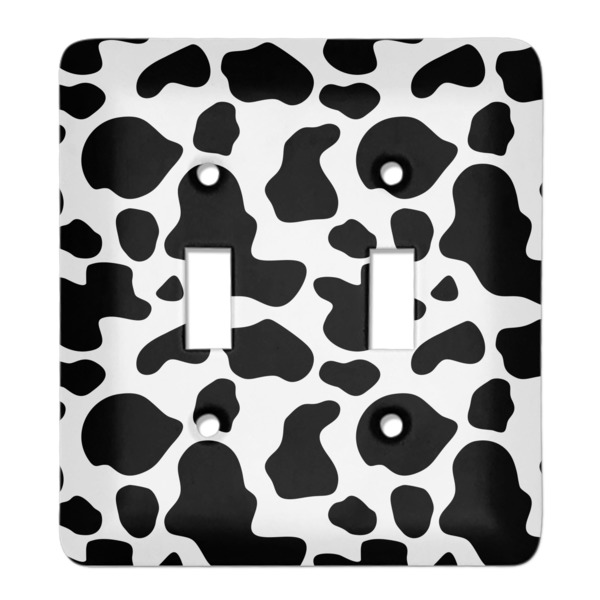 Custom Cowprint w/Cowboy Light Switch Cover (2 Toggle Plate)