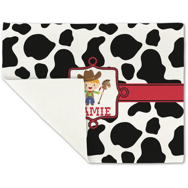 Cowprint w/Cowboy Linen Placemat - Folded Corner (single side)