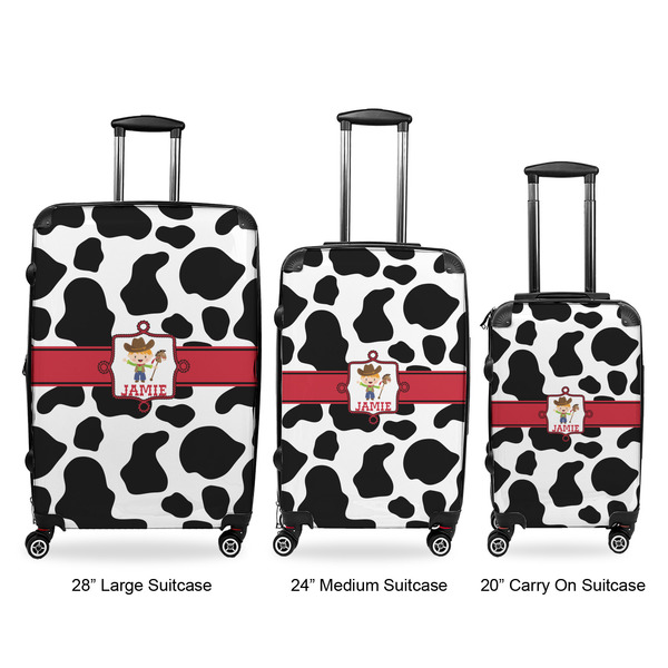 Cowprint w/Cowboy Luggage Bags all sizes - With Handle