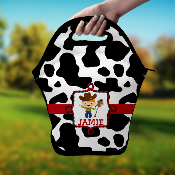 Cowprint w/Cowboy Lunch Bag - Hand