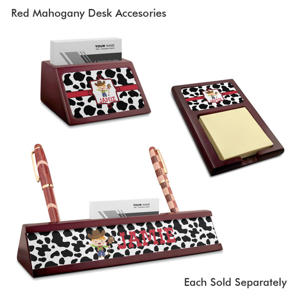 Cowprint w/Cowboy Mahogany Desk Accessories