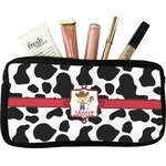 Cowprint w/Cowboy Makeup / Cosmetic Bag - Small (Personalized)