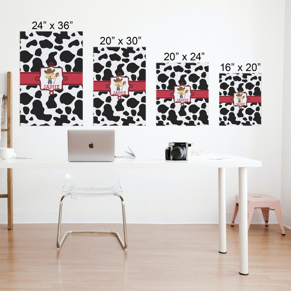 Cowprint w/Cowboy Matte Poster - Sizes