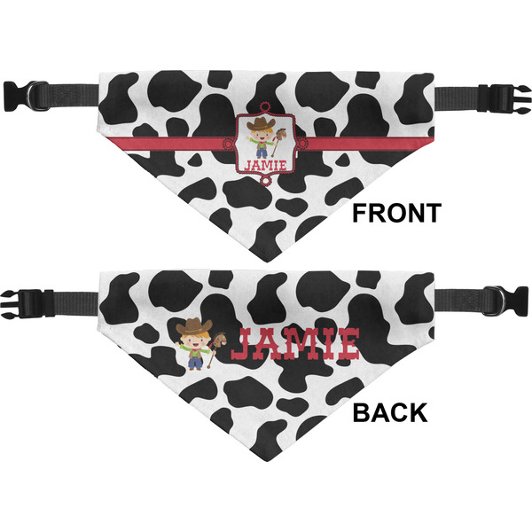 Cowprint w/Cowboy Medium Dog Bandana Approval