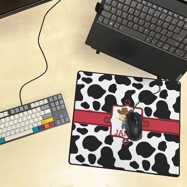 Cowprint w/Cowboy Medium Gaming Mats - LIFESTYLE