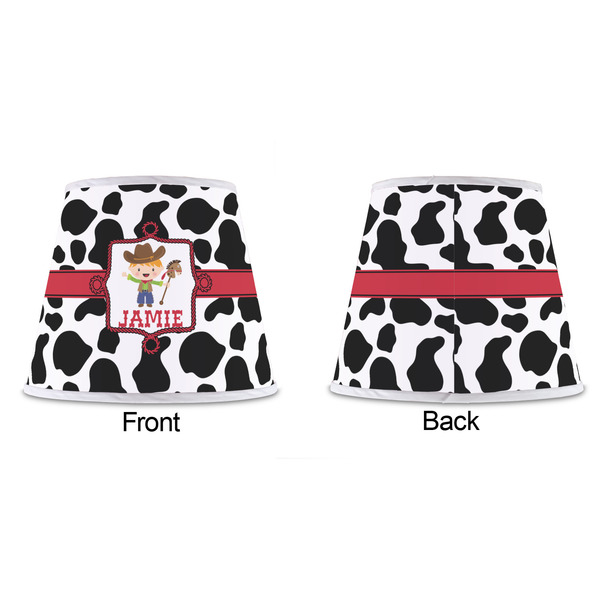 Cowprint w/Cowboy Poly Film Empire Lampshade - Approval