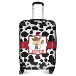 Cowprint w/Cowboy Suitcase - 24" Medium - Checked (Personalized)