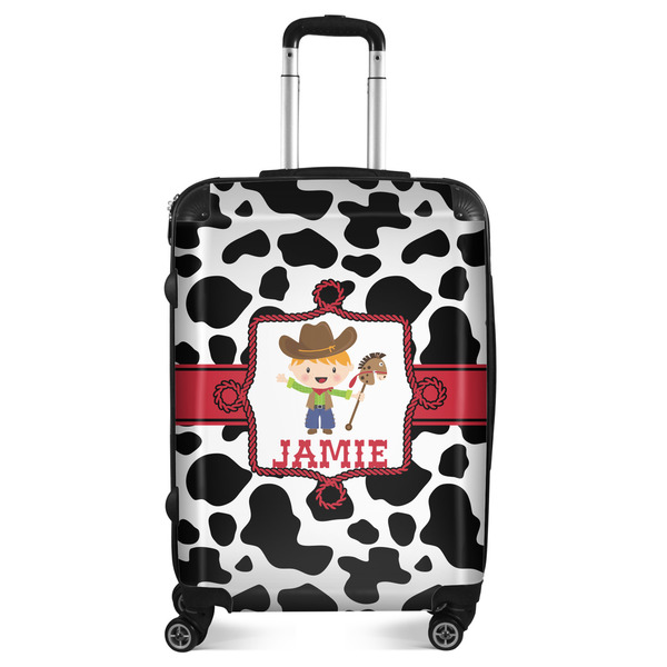 Custom Cowprint w/Cowboy Suitcase - 24" Medium - Checked (Personalized)