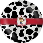 Cowprint w/Cowboy Melamine Plate (Personalized)