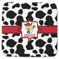 Cowprint w/Cowboy Memory Foam Bath Mat - 48"x48" (Personalized)