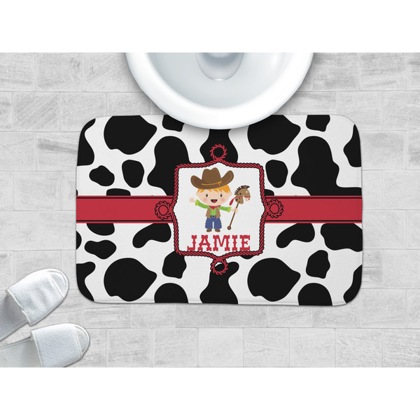 Cowprint w/Cowboy Memory Foam Bath Mat - LIFESTYLE 34x21