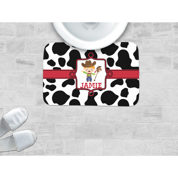 Cowprint w/Cowboy Memory Foam Bath Mat - LIFESTYLE