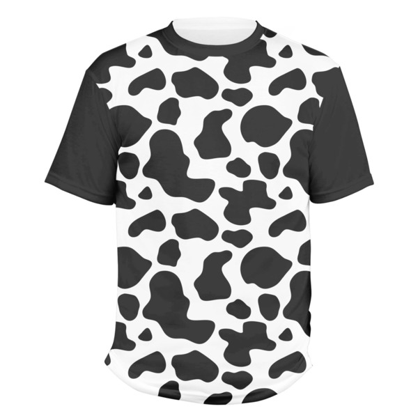 Custom Cowprint w/Cowboy Men's Crew T-Shirt - 3X Large